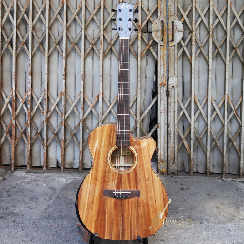 Đàn guitar acoustic VG-Fkoav2 Full gỗ Koa có vát hông- Tặng bao da 12 phụ kiện- vinaguitar phân phối