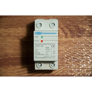 Bảo vệ chống quá áp, mất pha, bảo vệ điện áp, đứt trung tính 1 pha 40A TOMZN
