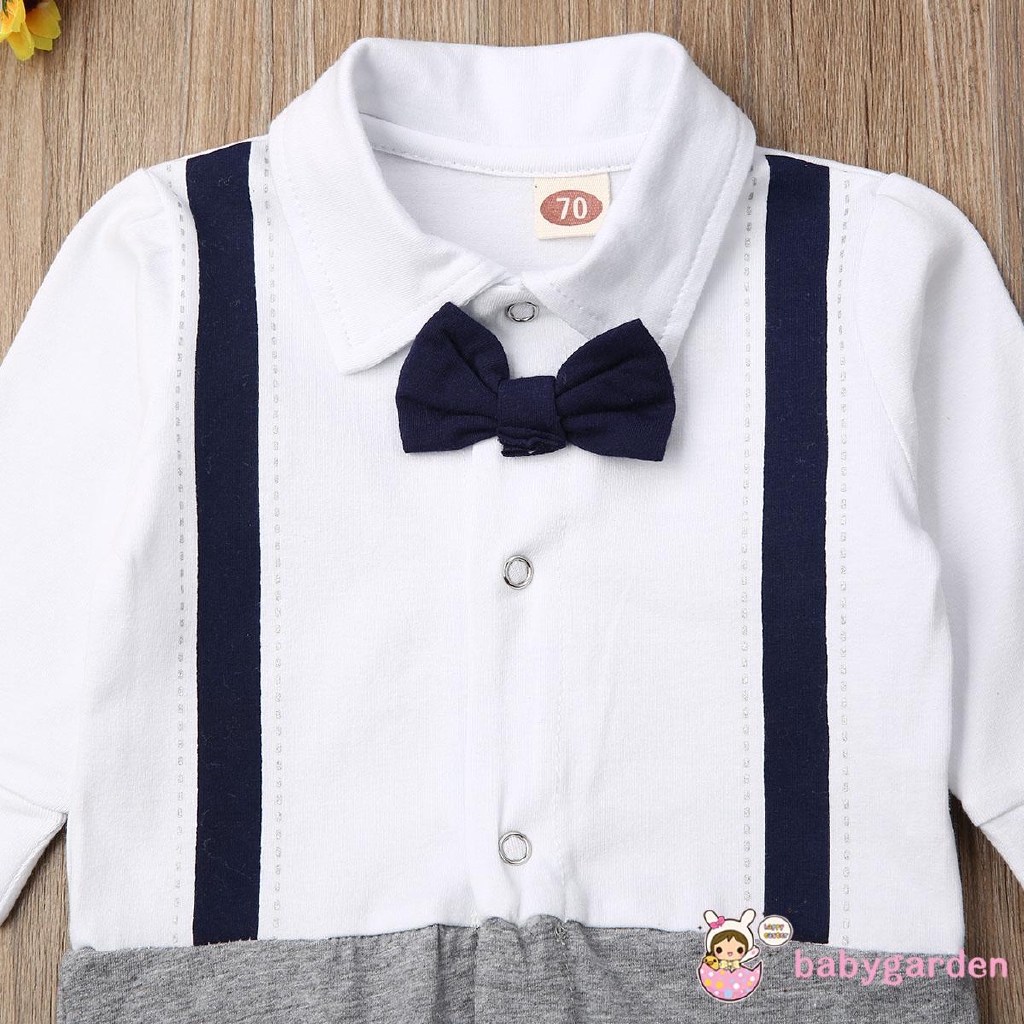 Bộ Đồ Liền Thân Dài Tay Thắt Nơ Cho Bé Trai