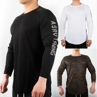 Áo Thun Thể Thao Tay Dài Cổ Tròn Chất Liệu Nhanh Khô Cho Nam