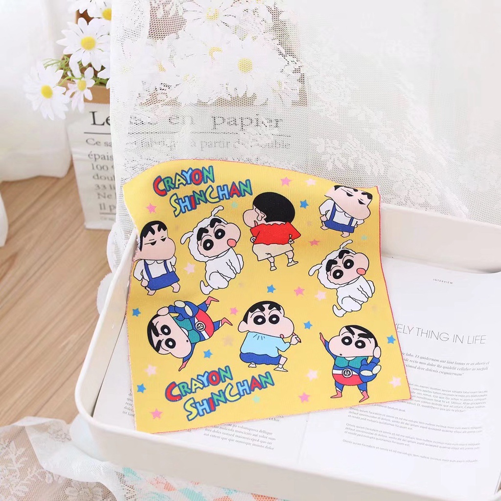 Khăn Tay Hình Vuông Nhỏ Họa Tiết Cậu Bé Bút Chì Shin-Chan Dành Cho Trẻ Mẫu Giáo