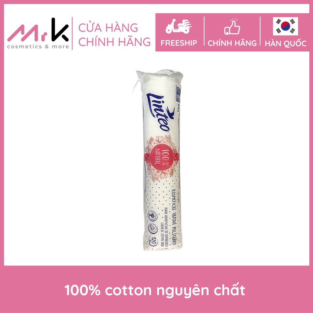 Bông tẩy trang Linteo nhập khẩu chính hãng Cộng Hòa Séc 120 miếng