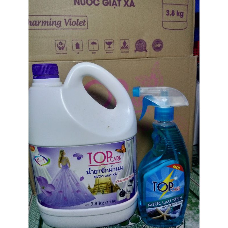 [Tặng nước lau kính 550ml] Nước giặt xả Topcare 3.7L Hàng Thái