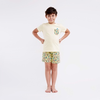 Bộ Đồ Mặc Nhà Ngắn Tay Bé Trai M.D.K - Light Yellow M.D.K - chất liệu cotton mềm mại, thoáng mát