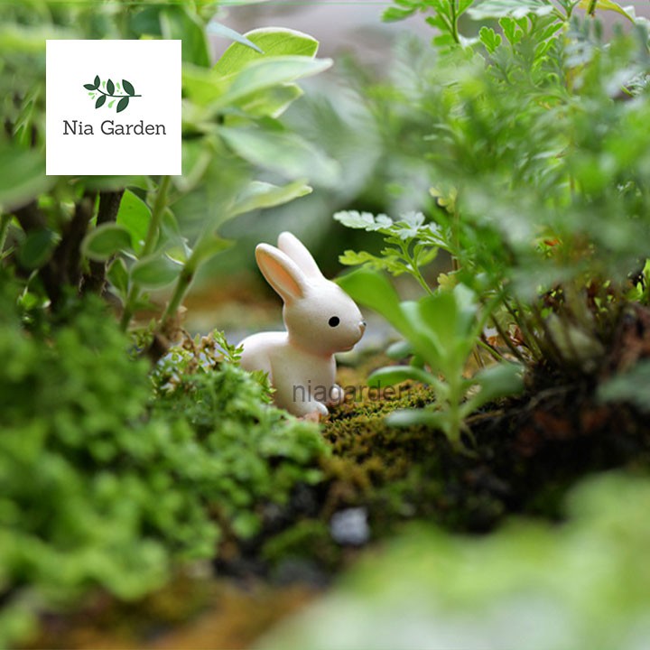 Thỏ con tiểu cảnh trang trí chậu cây bể cá terrarium Nia Garden N5