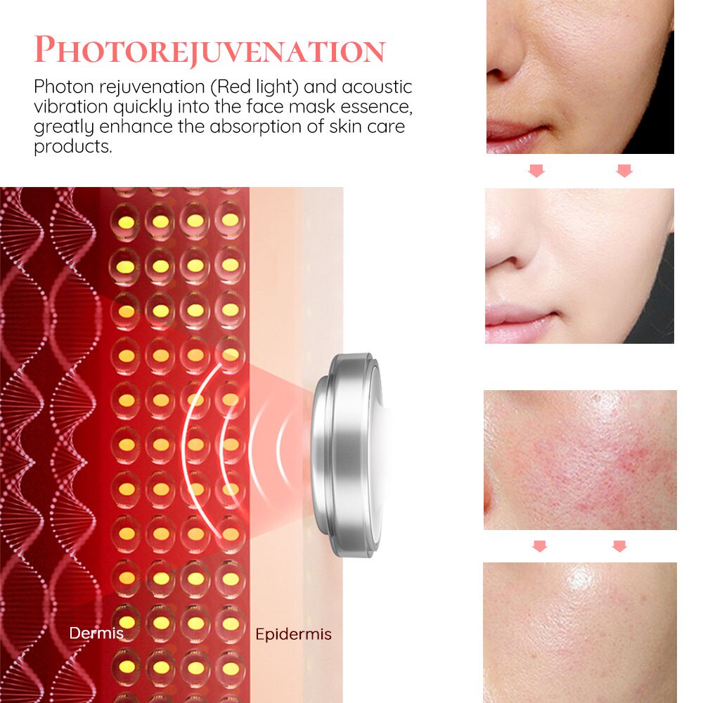 Máy Mát Xa Mặt Đèn LED EMS Làm Săn Chắc Xóa Nếp Nhăn