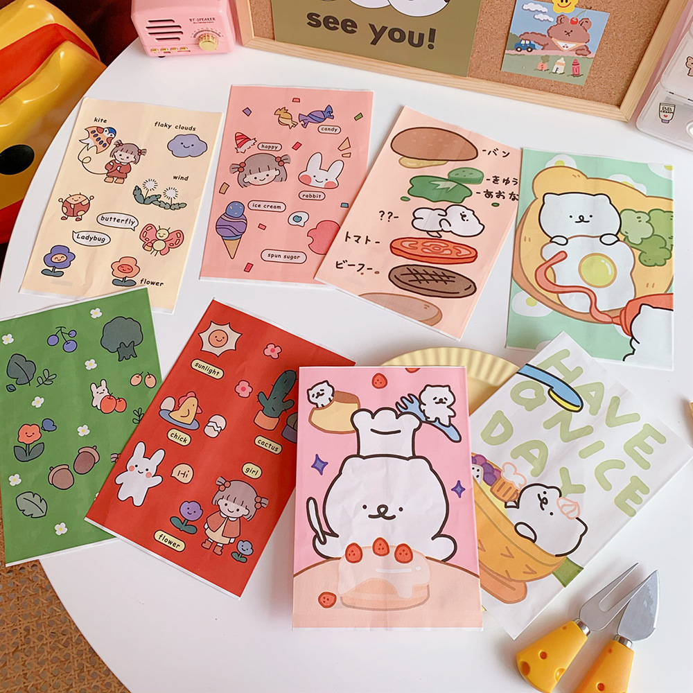 Túi giấy mini đựng đồ dùng in hình gấu/đám mây dễ thương