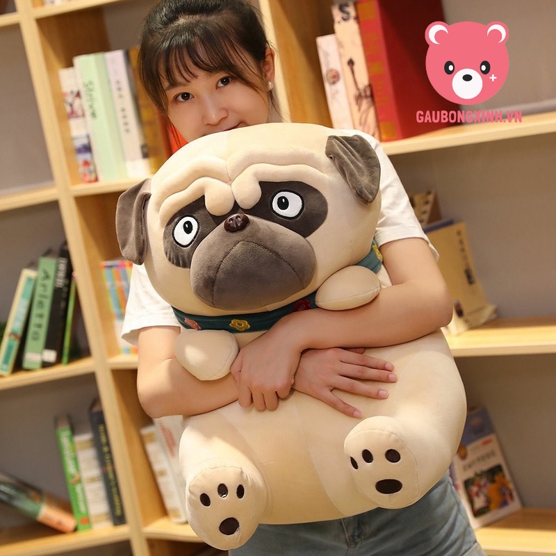 Gấu Bông Chó Mặt Nhăn Siêu CUTE, Thú nhồi bông chó PUG đáng yêu, gối ôm cho bé hàng cao cấp