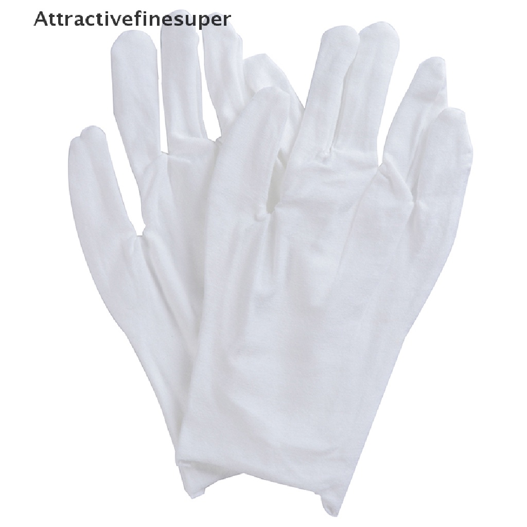 &lt; Afs &gt; Găng Tay cotton Màu Trắng Nhẹ Độ Co Giãn Cao Dùng Làm Trang Sức / Đồng Xu