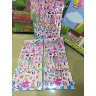 Sticker hình dán búp bê barbie xinh đẹp, đáng yêu