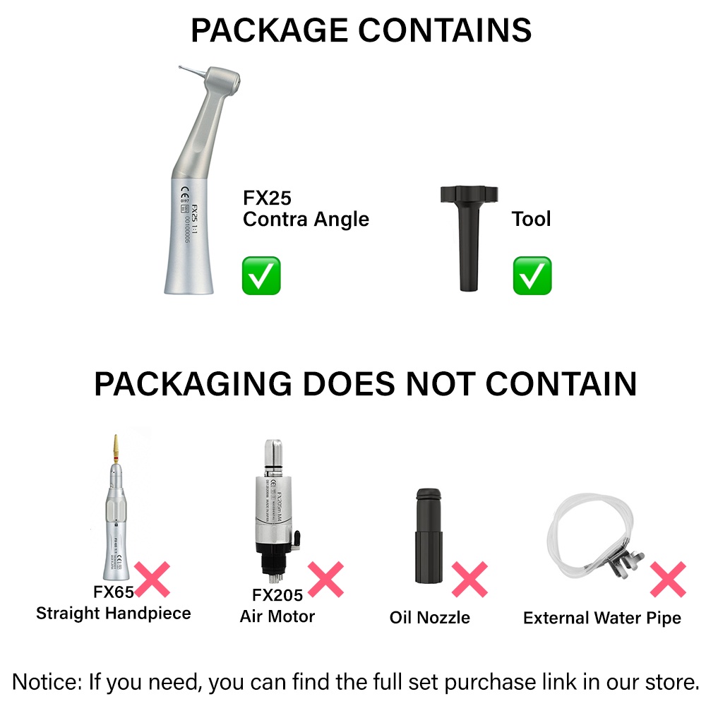 Bộ Dụng Cụ Phun Nước Cầm Tay Góc Rộng FX25 1:1 Không Đau Kèm Động Cơ Không Gây Đau Dùng Trong Nha Khoa