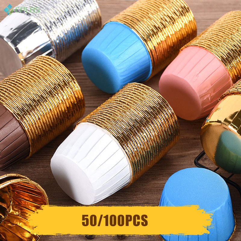 Set 50 / 100 Cốc Giấy Làm Bánh Cupcake