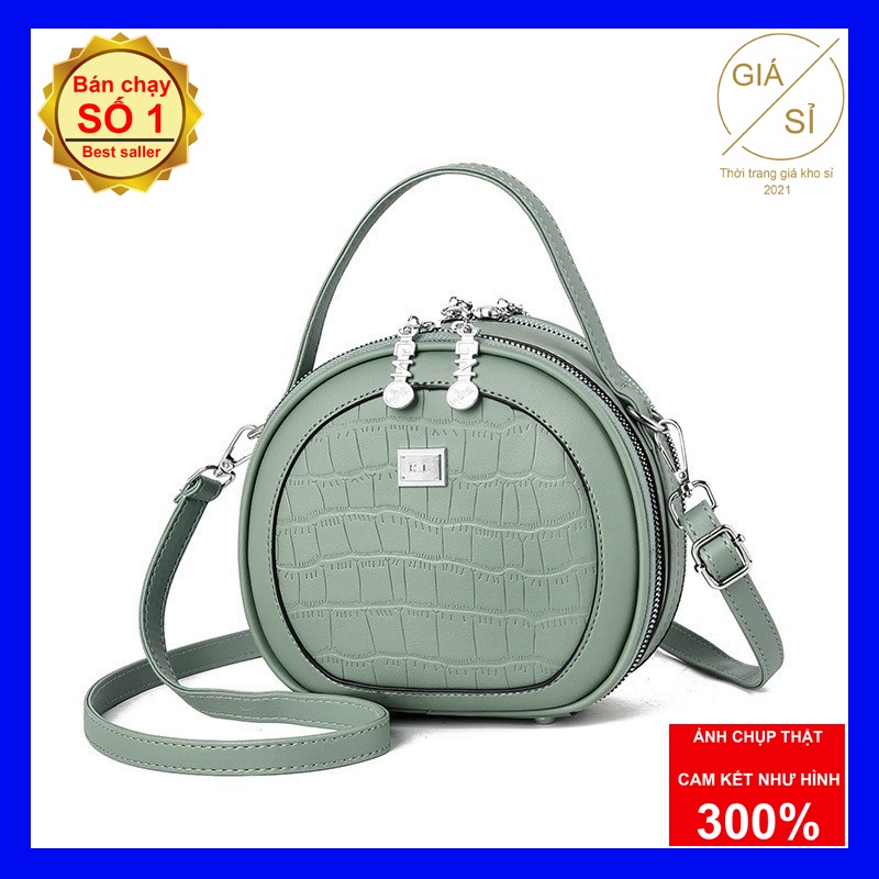 Túi đeo chéo dáng tròn nữ hàng QC xịn đẹp thiệt kế độc lạ sang chảnh đeo chéo cầm tay đều được