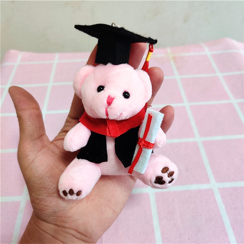 Móc Khóa Hình Chú Gấu Nhồi Bông Đáng Yêu 3 Màu 12cm