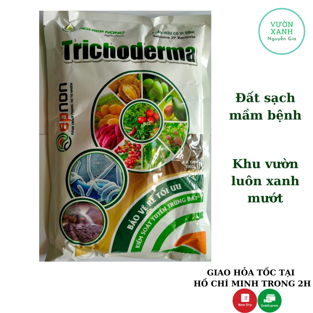 Nấm đối kháng TRICHODERMA Ủ phân và xử lý đất trồng, cải tạo đất bịch 1kg