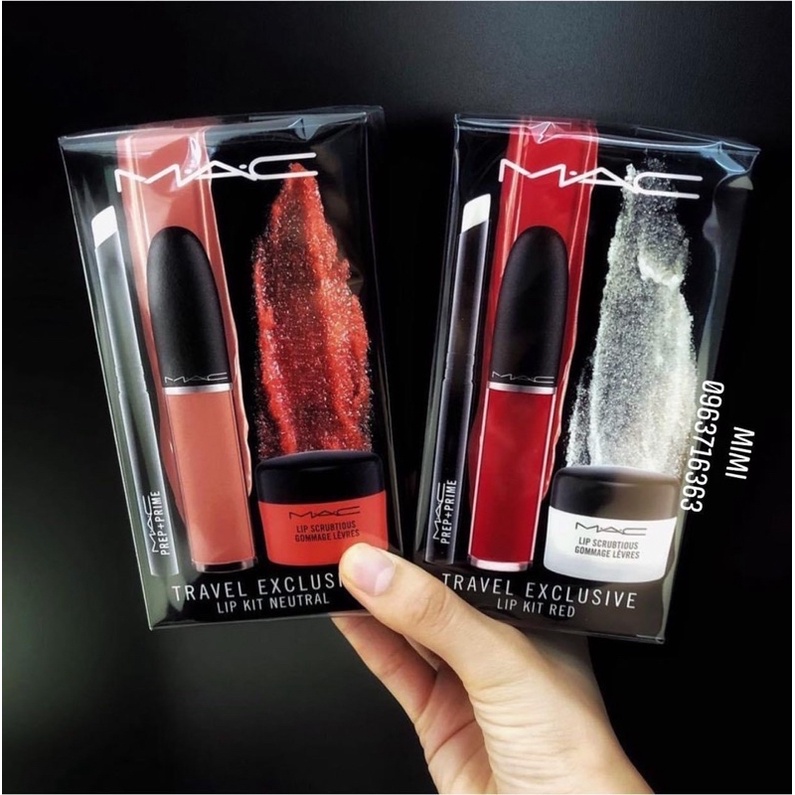 SET son MAC 3 món TRAVEL EXCUSIVE LIP KIT RED