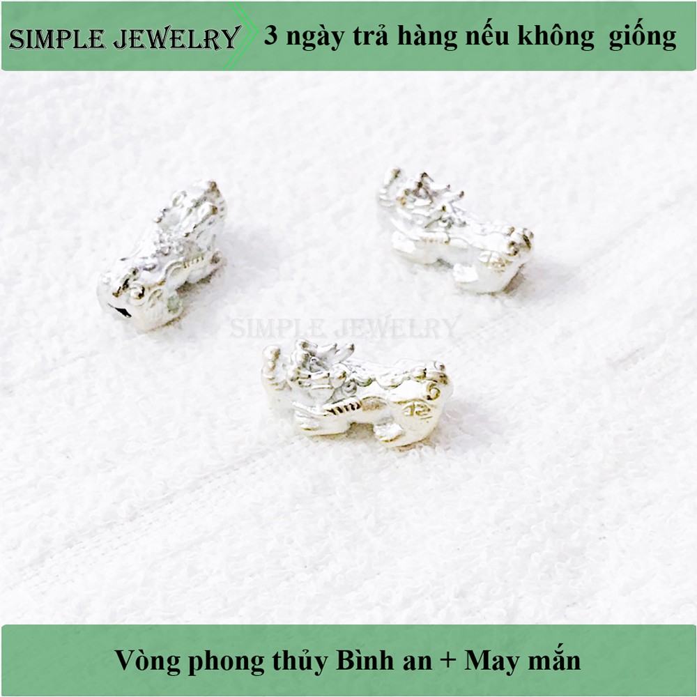 Tỳ hưu bạc vàng mix vòng tay phong thủy size từ 6-12mm