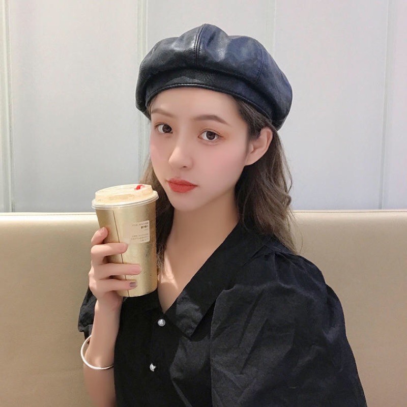 mũ nồi da đen