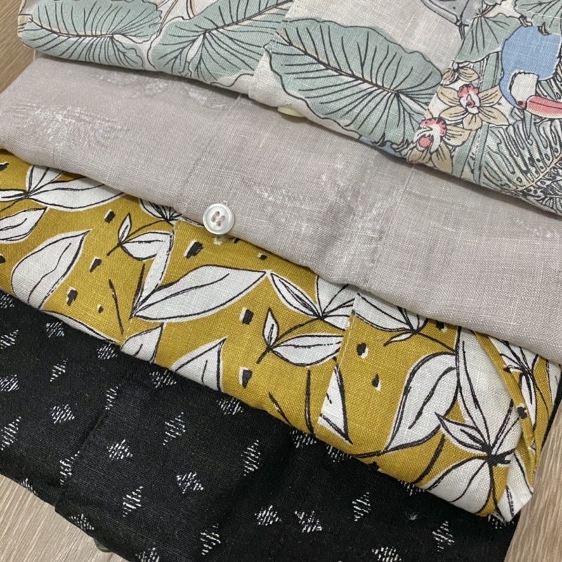 Áo Sơ Mi Nam Tay Ngắn Linen Tưng In Hoạ Tiết Mùa Hè