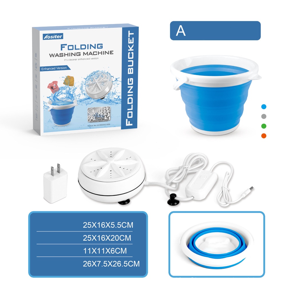 Máy Giặt Đồ Lót / Vớ / Đồ Lót Mini Bằng Silicone 5L Có Thể Thu Gọn Tiện Dụng
