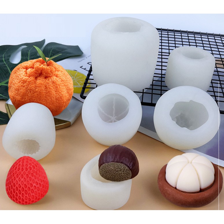 Khuôn silicon 4d làm rau câu làm bánh Quả Dâu Tây