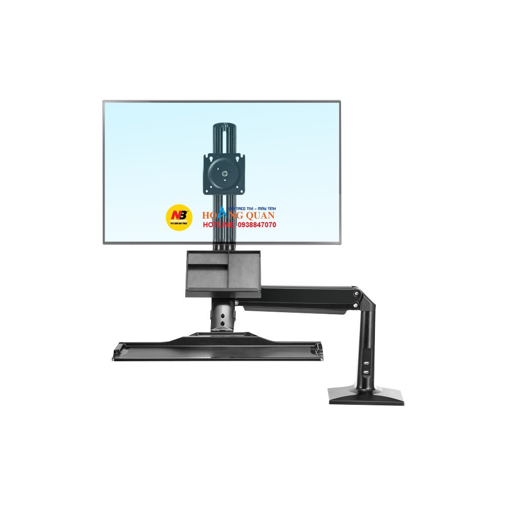 Giá Treo Màn Hình Máy Tính Kẹp Bàn Có Khay Bàn Phím - NB35 - [ Phù Hợp MH 19&quot; - 27 &quot;] - [ Hàng Chính Hãng - Model 2021 ]