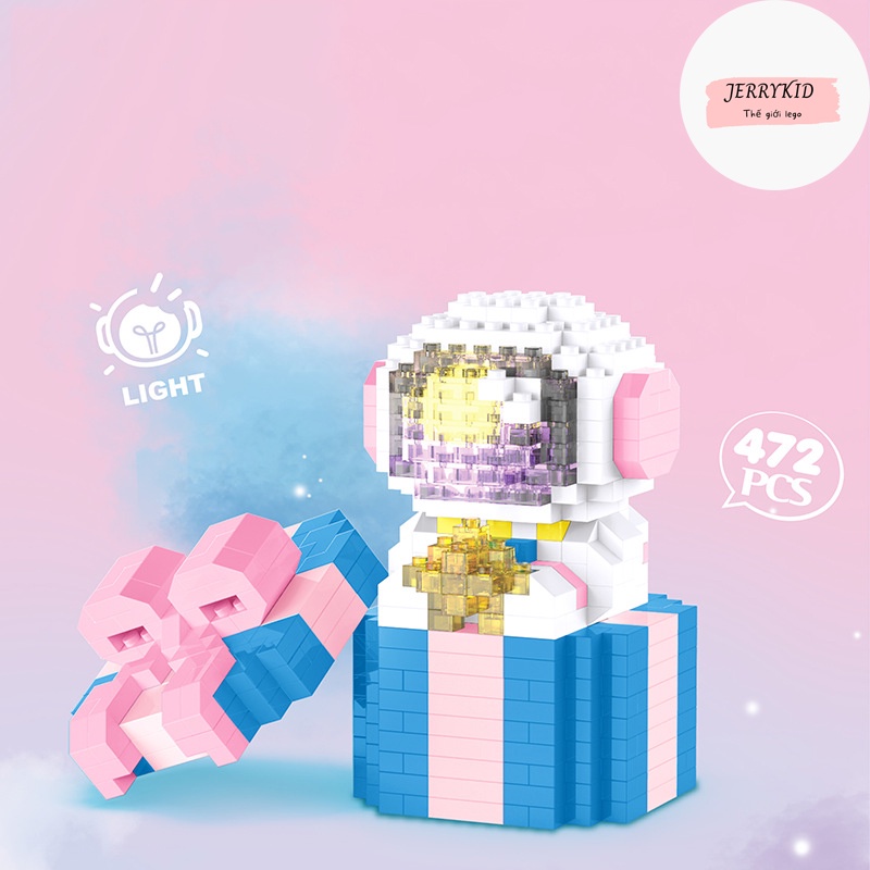 Lego phi hành gia lắp ráp xếp hình lắp ghép mô hình 3d mini cute có đèn phát sáng cho bé trai bé gái - Jerrykid