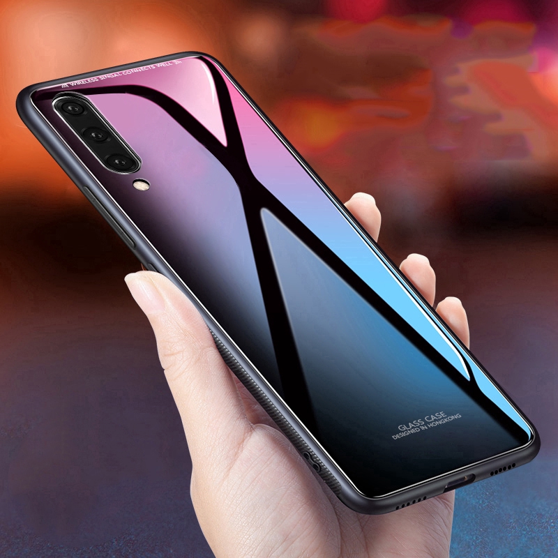 Ốp điện thoại viền silicon lưng kính cường lực cho Xiaomi Mi 9 SE Mi 8 SE Mi 8 Lite Pocophone F1