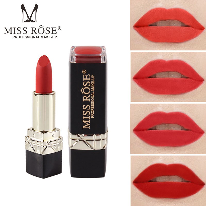 [Hàng mới về] Son Lì MISS ROSE Mịn Như Nhung Trang Điểm Chống Dính Cốc Không Dễ Phai Màu