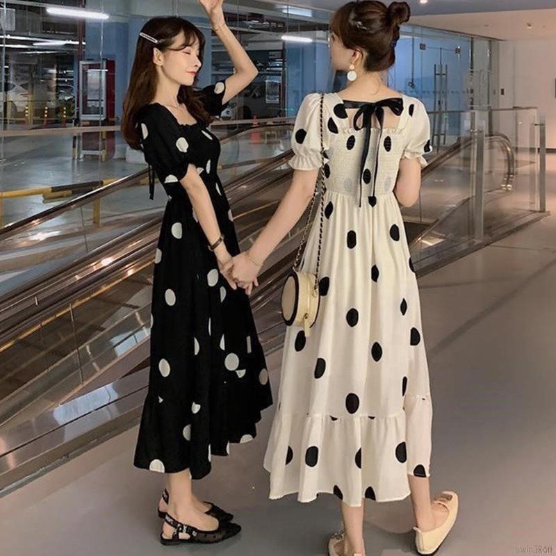 Đầm Maxi Tay Ngắn Phong Cách Bohomian đầm hoa váy hoa nhí