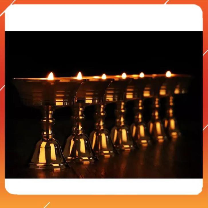 Bộ Ly Cúng Dường Chân Đèn Xi Vàng Trơn 6x5,5cm