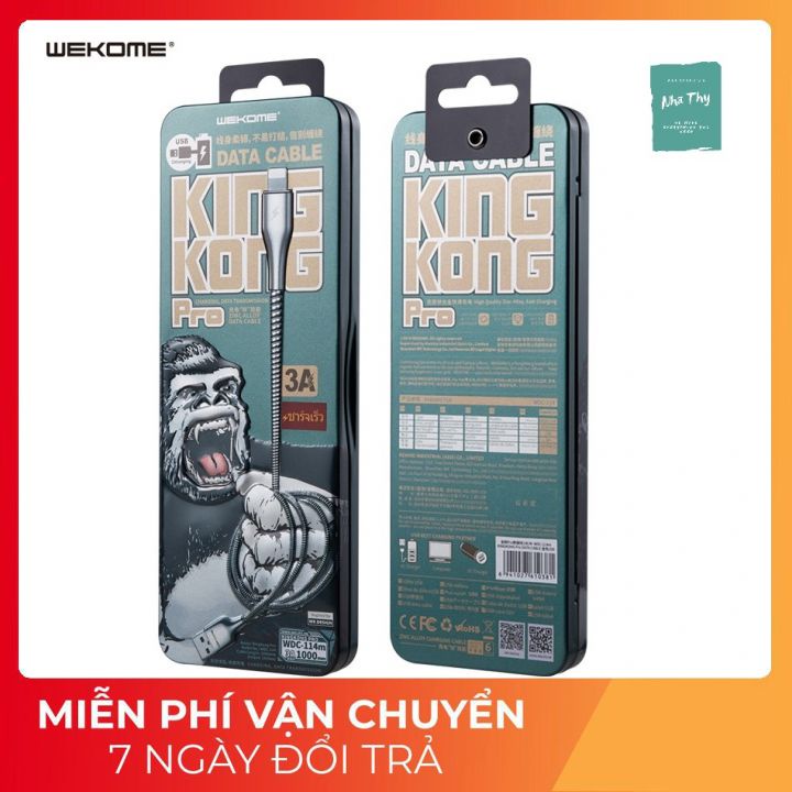 Dây sạc Wk design chống rối - đứt gãy - rò rỉ điện cho iphone , samsung , oppo , huawei , vivo , xiaomi