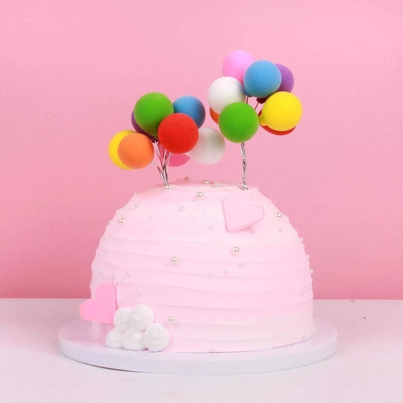 Set 8 Que Cắm Trang Trí Bánh Kem Hình Bong Bóng Nhiều Màu Sắc Dành Cho Tiệc Sinh Nhật Em Bé