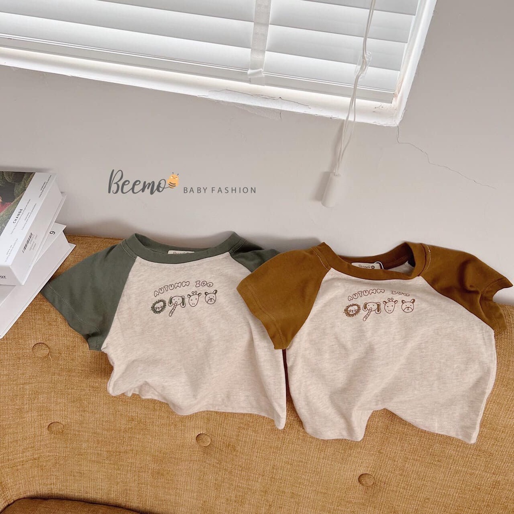 Bộ cotton cộc tay in hình thú dễ thương Beemo