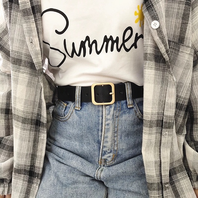 Belt-dây lưng mặt vuông/ thắt lưng da unisex