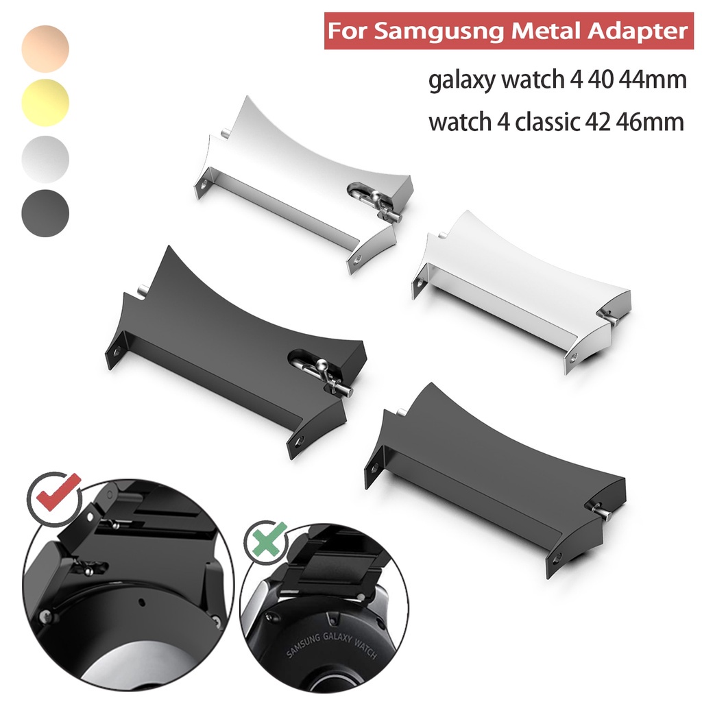 Set 2 đầu nối kim loại cho đồng hồ Samsung Galaxy 4 40mm 44mm 42mm 46mm