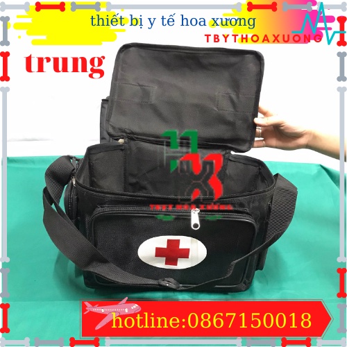 Túi Cứu Thương Cỡ Trung 30x20x22cm - Túi Y Tế ( Màu Đen)