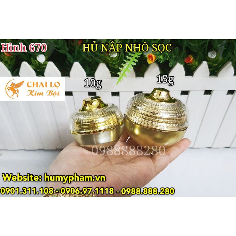 HỦ ĐỰNG KEM FACE NẮP NHÔ SỌC 10g - 15g