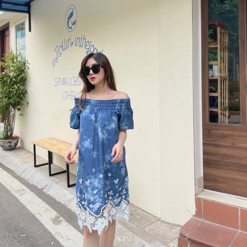Lilie dress / Váy tay phồng phối ren
