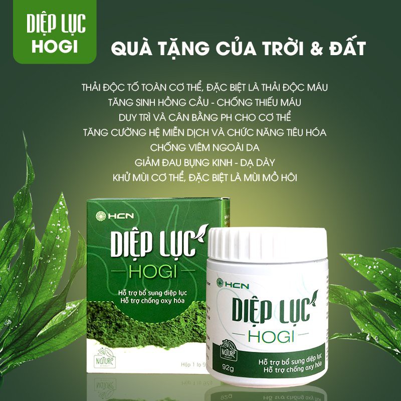 Diệp Lục Hogi, Hỗ Trợ Bổ Sung Diệp Lục Hạn Chế Các Chất Oxy Hóa