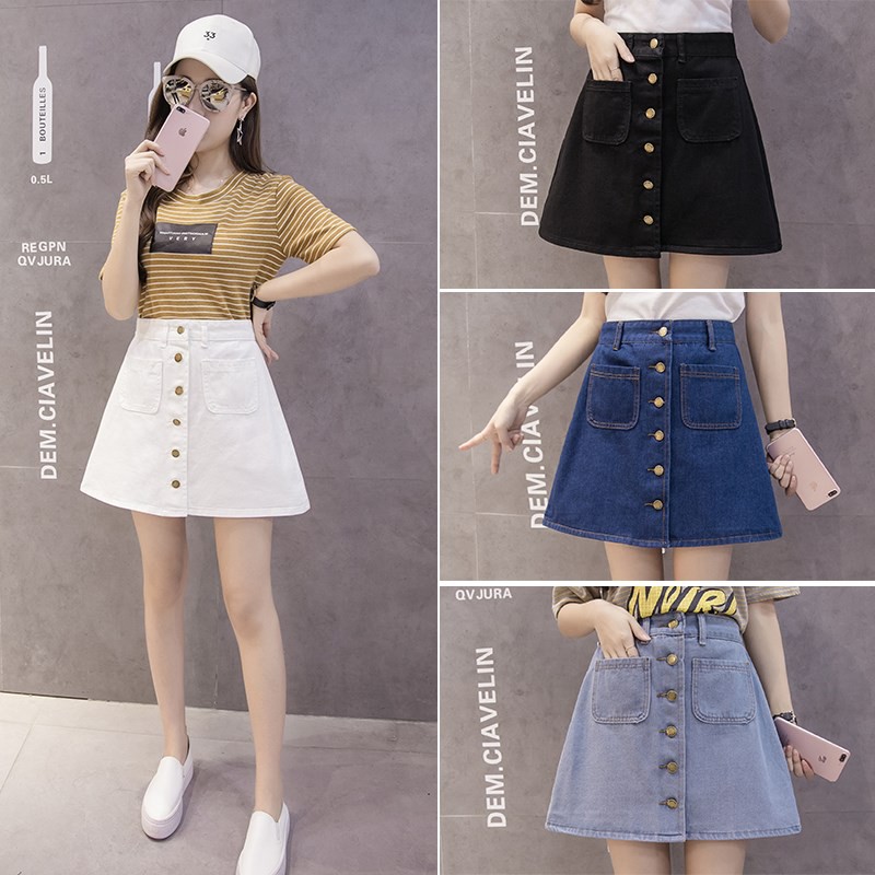 Chân Váy Bò Ulzzang , chân váy jeans chữ A