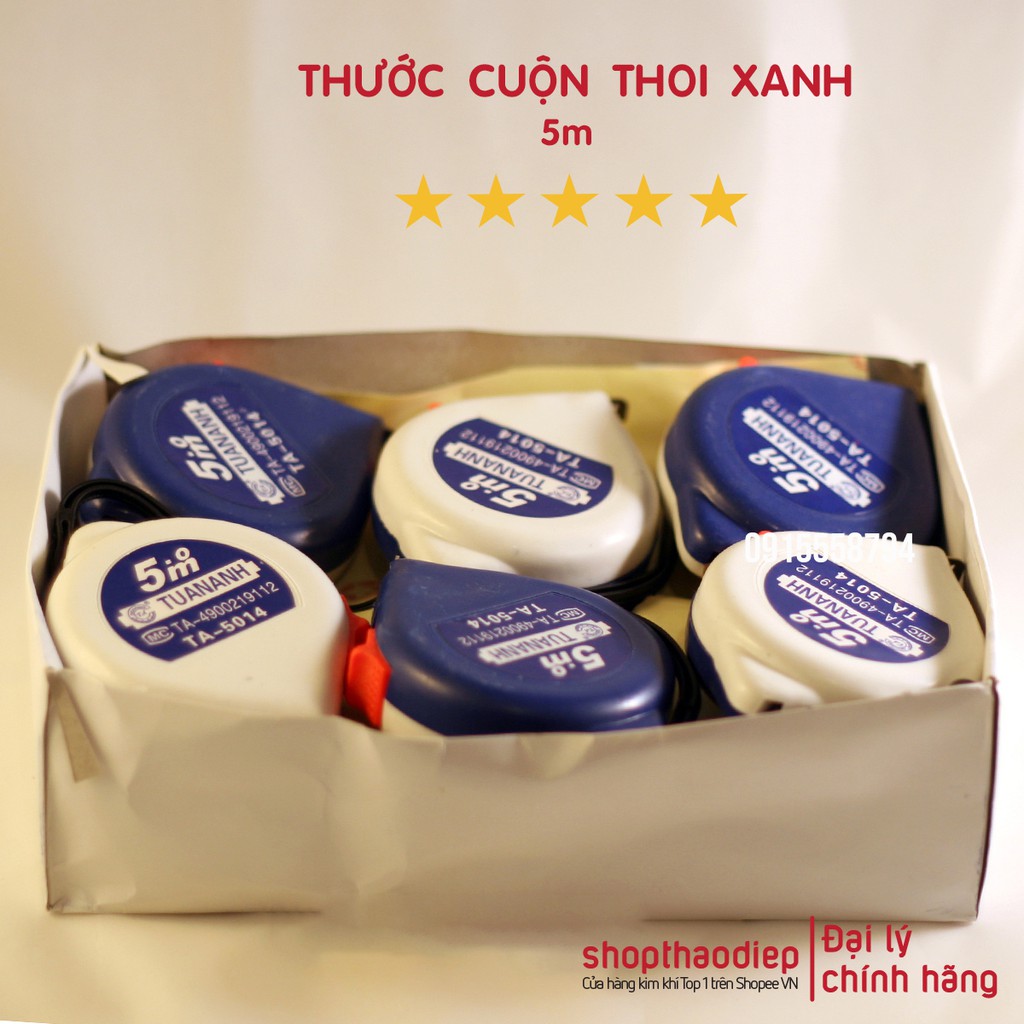 [GIÁ HỦY DIỆT] Thước Dây 5m Tuấn Anh Giá Rẻ, Thước Cuộn 5m Thoi Xanh