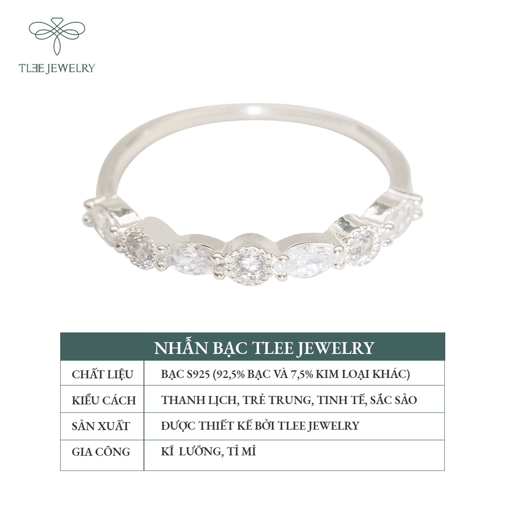 Nhẫn bạc nữ TLEE Gavia nạm đá lấp lánh cao cấp NCJ A0158