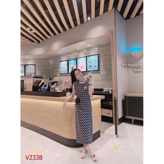 Đầm thun họa tiết NY dáng suông dài ngực thêu logo sát nách!