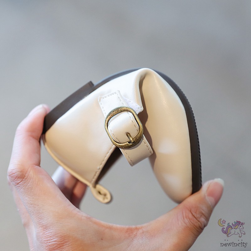 Giày Mềm Mại Màu Trơn Theo Phong Cách Hàn Quốc Đáng Yêu Cho Bé Gái