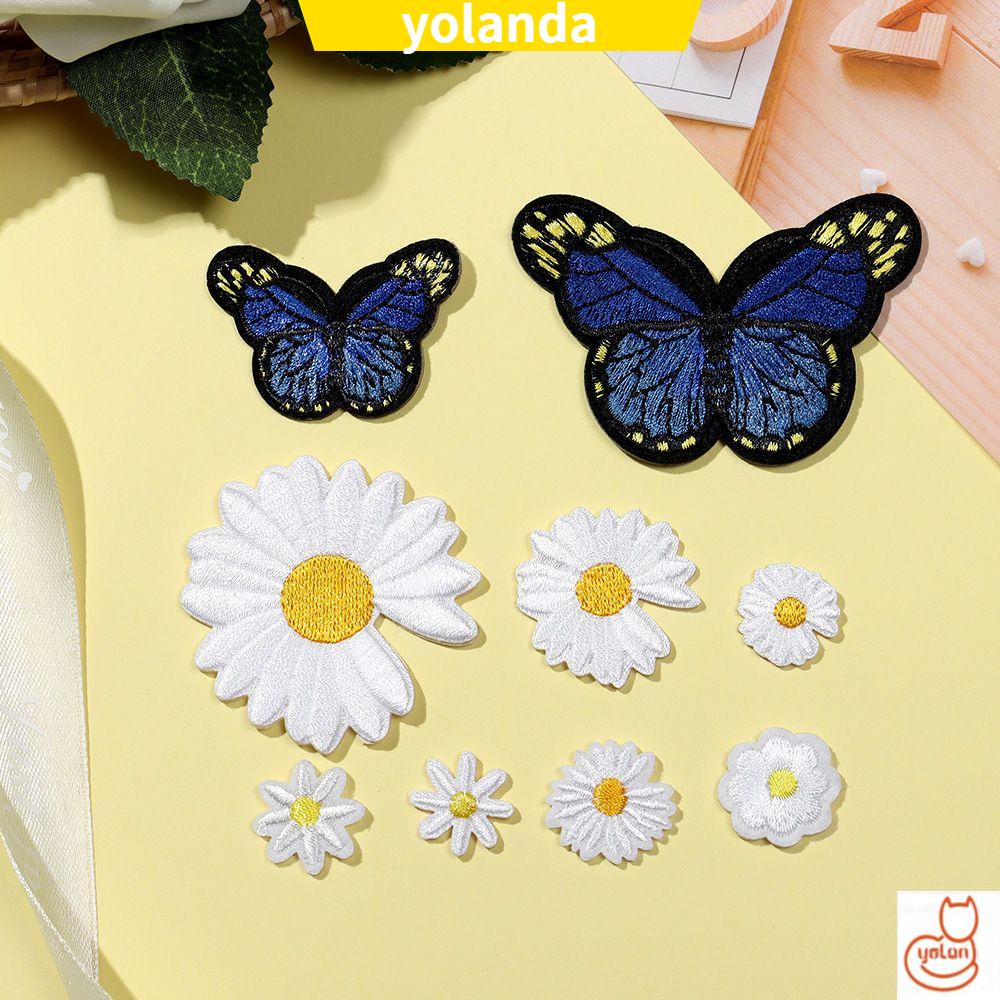 Miếng dán ủi quần áo thêu hình hoa cúc nhỏ nhắn xinh xắn