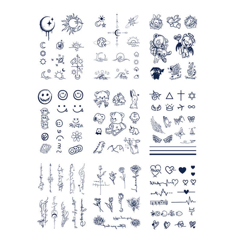 Set 30 Hình Xăm Dán Họa Tiết Nước Ép Nhỏ Xinh Xắn Chống Thấm Nước Lâu Trôi