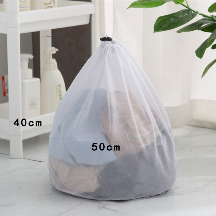 Túi Lưới Giặt Quần Áo Trong Máy Giặt - Loại Dây Rút Lỗ Nhỏ