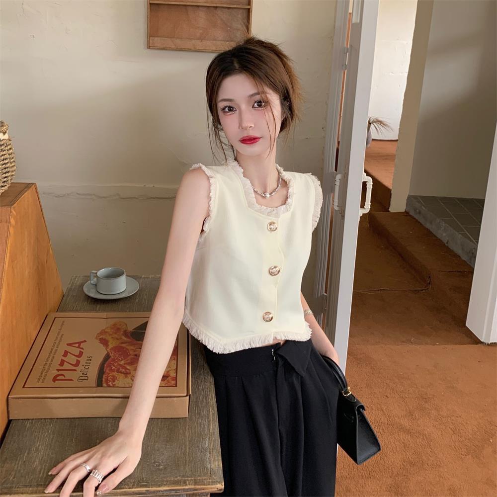 Xiaoxiang Áo Không Tay Tua Rua Kiểu Dáng Sang Trọng  tao bao