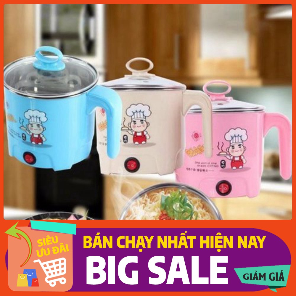 Nồi Nấu Mì Màu Đa Năng, Siêu Tốc 1,6 Lít  ca nấu lẩu nấu mì mini tiện dụng tại nhà